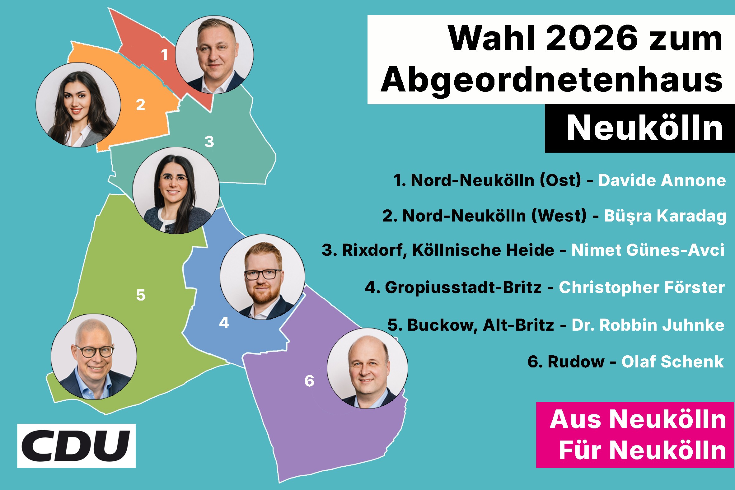 �bersicht der Kandidatinnen und Kandidaten f�r Neuk�lln 